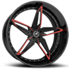 5 LUG ROOFIO BLACK AND RED WITH BLACK LIP